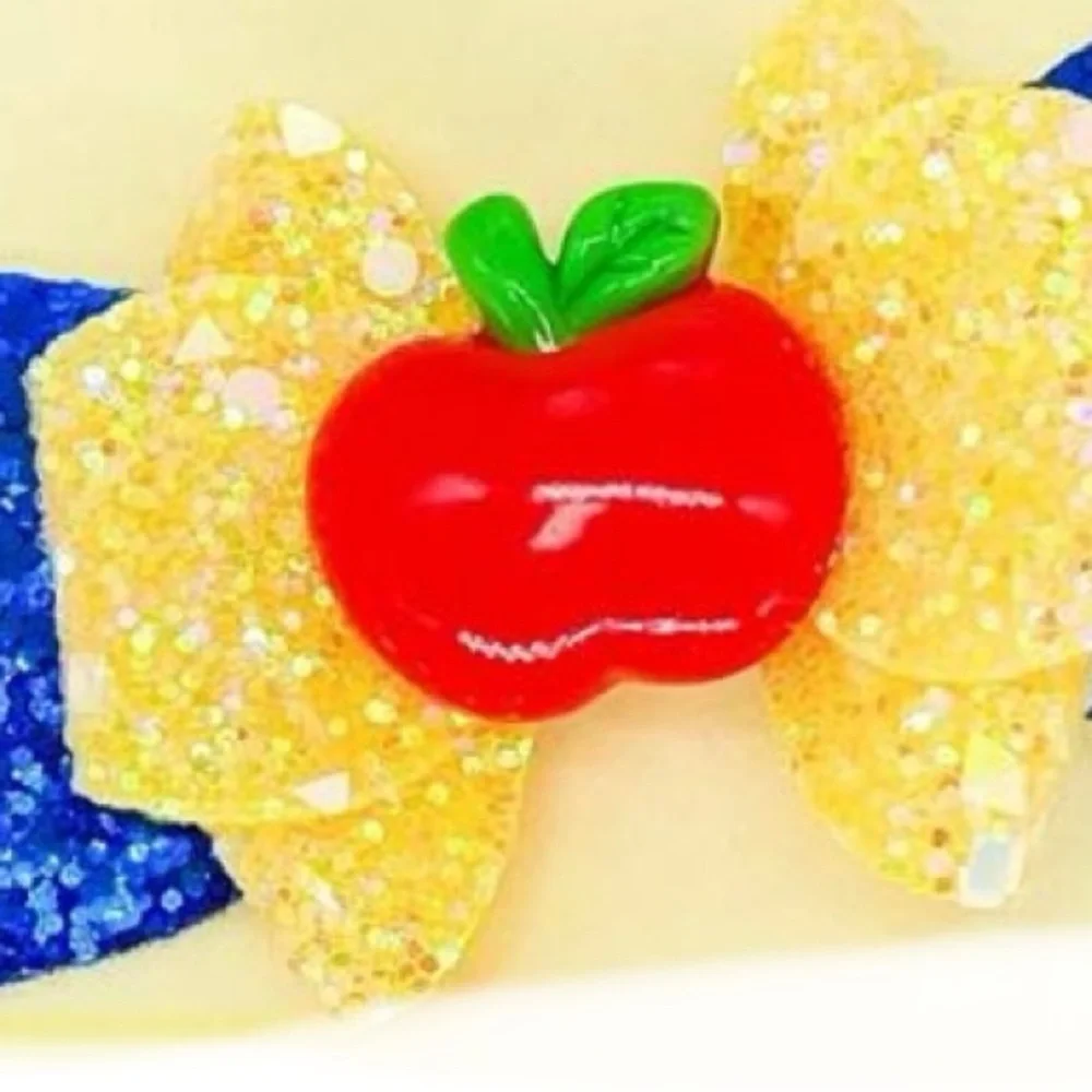 Snow White Blue and Yellow Bow